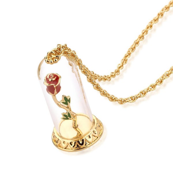 Disney Couture - Beauty and the Beast - Enchanted Rose Necklace Yellow Gold Carousel 2