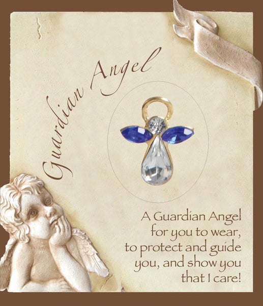 Guardian Angel Birthstone Lapel Pin - September Carousel 1