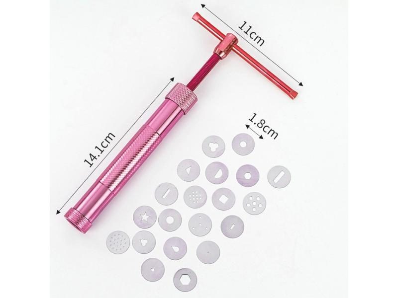 Rotary Squeezer Clay Cake Sculpture Gun With 20 Tips Clay Craft Sugar Paste Carousel 1