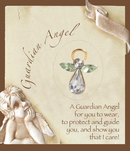 Guardian Angel Birthstone Lapel Pin - August Carousel 1