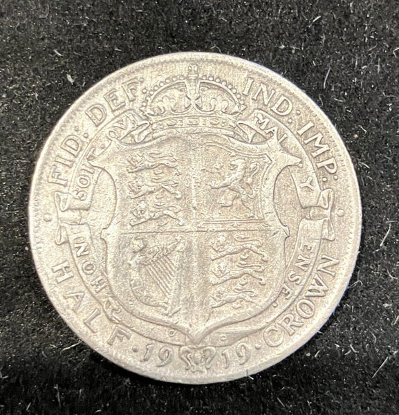 English silver 1919 half crown Carousel 3