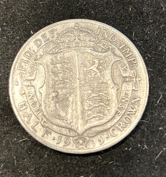 English silver 1919 half crown Carousel 1