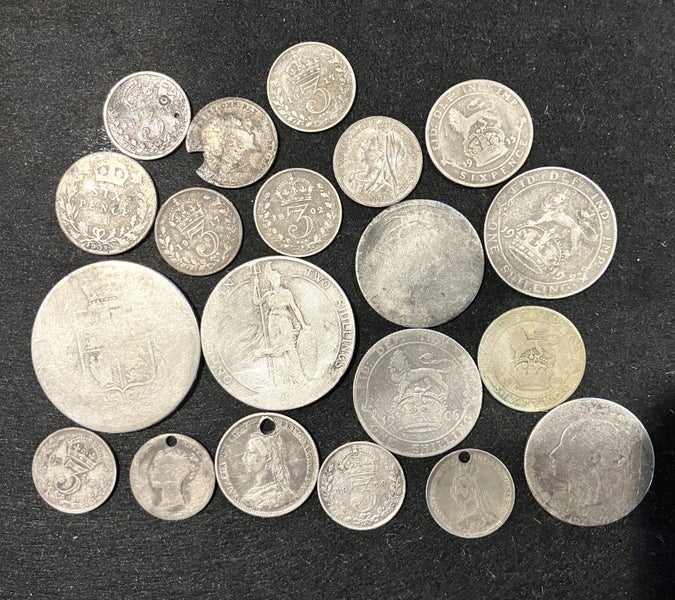 Early English silver coins 1910 era Carousel 1