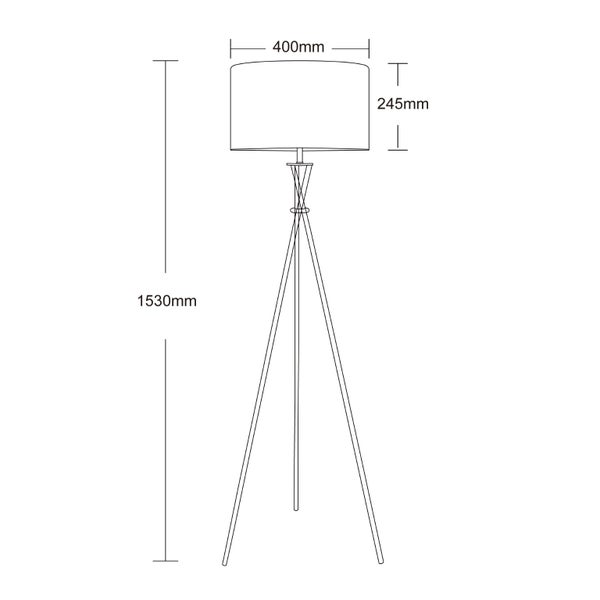 Sherwood Lighting Art Deco Tripod Floor Lamp - Polished Stainless Steel & White Carousel 7