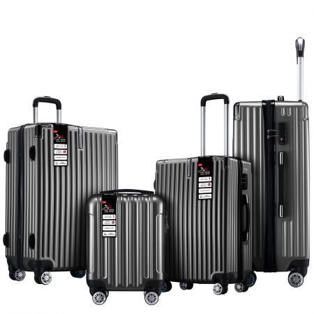 4PCS Luggage Suitcase Set Travel Hard Shell Trolley Grey Carousel 30