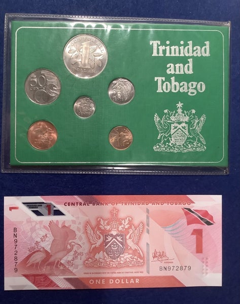 Trinidad & Tobago 1979 Uncirculated set & Polymer One dollar Carousel 1