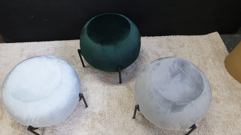 Grey Velvet Ottoman Carousel 1