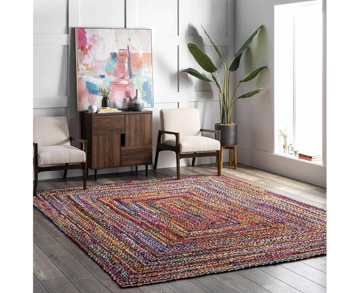 Rug Carpet Cotton Multicolour Living Room Superb Look Area Rug Rustic Look Ma Carousel 2