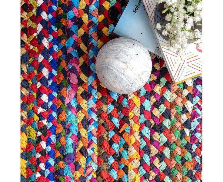Rug Carpet Cotton Multicolour Living Room Superb Look Area Rug Rustic Look Ma Carousel 6