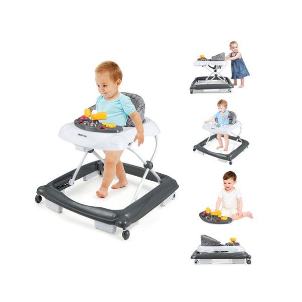 Foldable Baby Walker With 3 Adjustable Heights Comfy Padded Seat Carousel 2