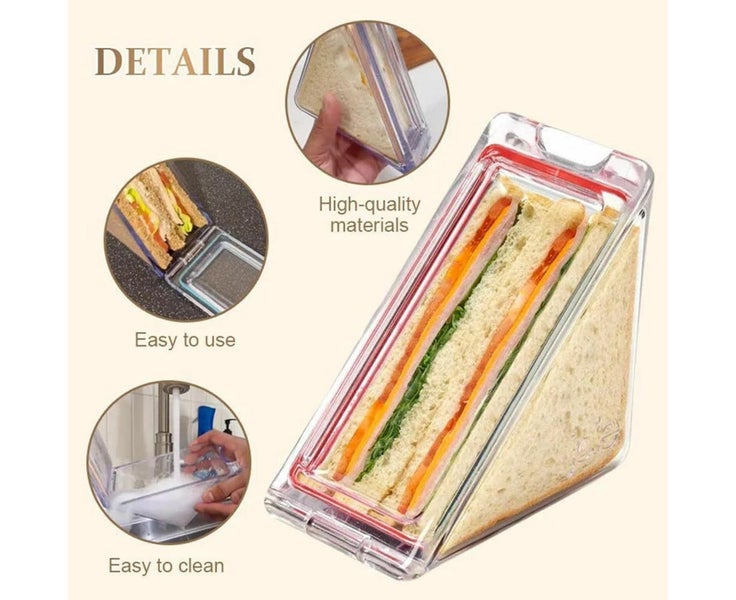 Sandwich Container Reusable Detachable Easy Clean Leak Proof Food Storage Por Carousel 4