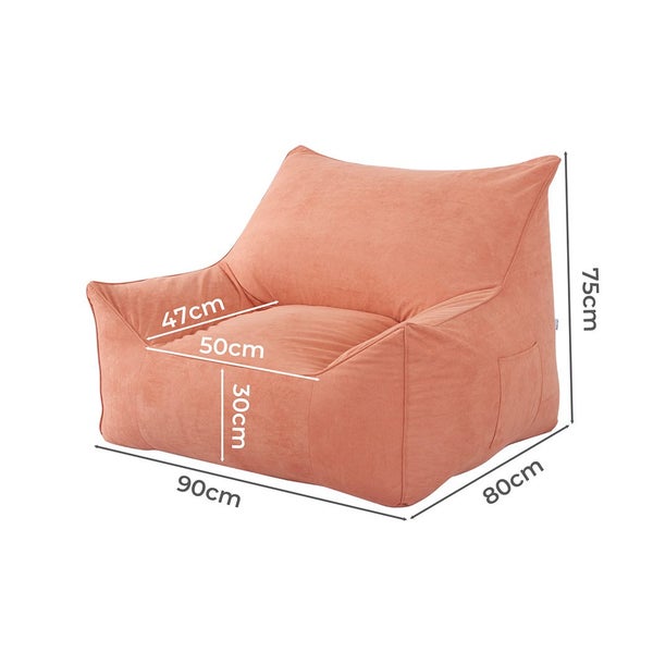 Marlow Bean Bag Chair Cover Suede Indoor Home Game Lounger Seat Lazy Sofa Tan Carousel 10