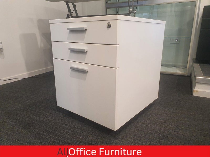White Office Pedestal, White Office Drawer, No Key Carousel 1