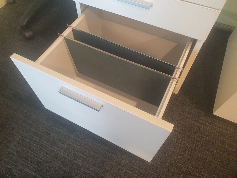 White Office Pedestal, White Office Drawer, No Key Carousel 3