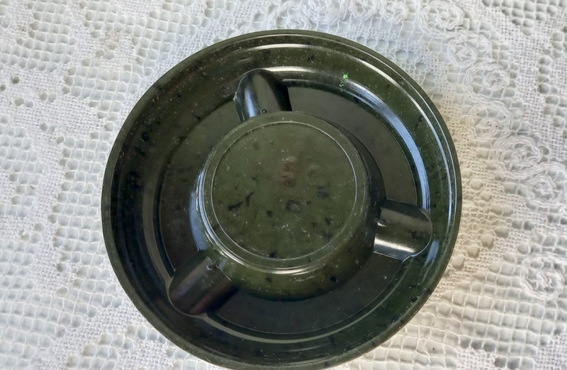 Vintage Ashtray 'Samovar Vodka' Bakelite - Green Mottled Carousel 2