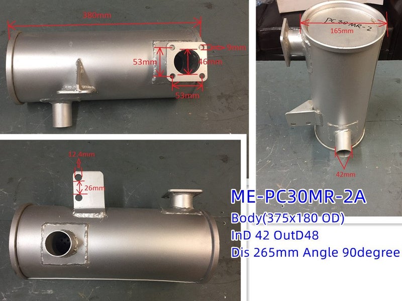 Digger Muffler Exhaust for PC30 35 38 40 45 56 60 75 100 120 200 210 240 300 350 Carousel 1