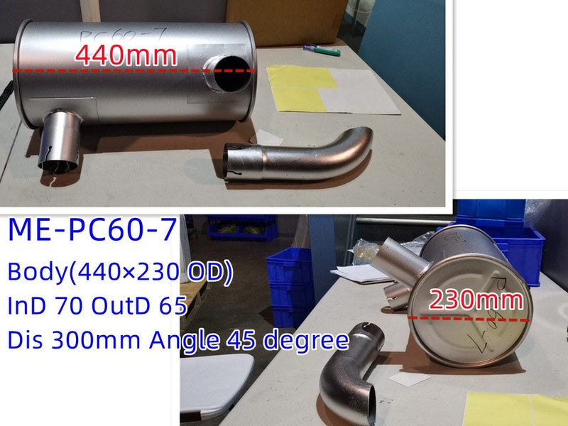 Digger Muffler Exhaust for PC30 35 38 40 45 56 60 75 100 120 200 210 240 300 350 Carousel 2