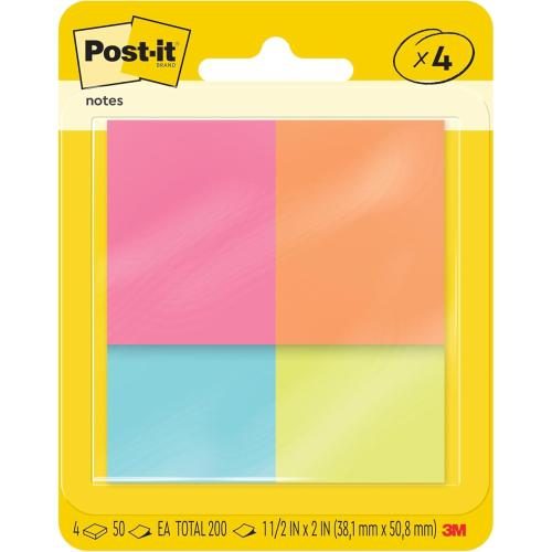3M 10528 Post-it Notes 653-4AF 38x50mm Poptimistic (Cape Town), Pack of 4 Carousel 1