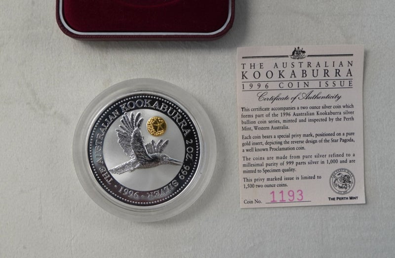 Australia 1996 Kookaburra 2oz $2 Silver Coin Carousel 1