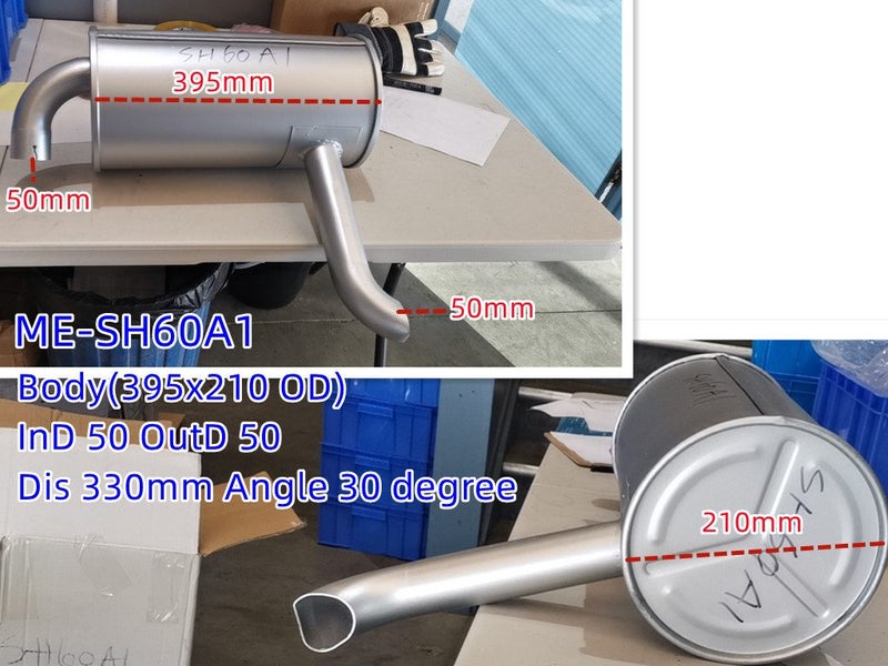 Digger Muffler Exhaust for R60 80 110 130 140 210 215/ SH60 75 120 135 200 Carousel 1