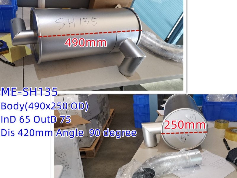 Digger Muffler Exhaust for R60 80 110 130 140 210 215/ SH60 75 120 135 200 Carousel 2