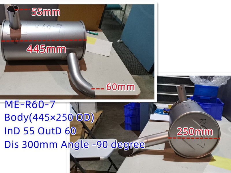 Digger Muffler Exhaust for R60 80 110 130 140 210 215/ SH60 75 120 135 200 Carousel 20