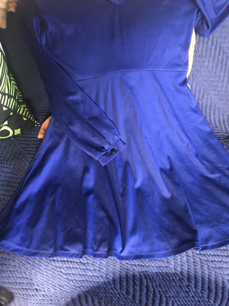 Cute 70’s retro cobalt blue, lovely flattering flare, mini dress Carousel 5