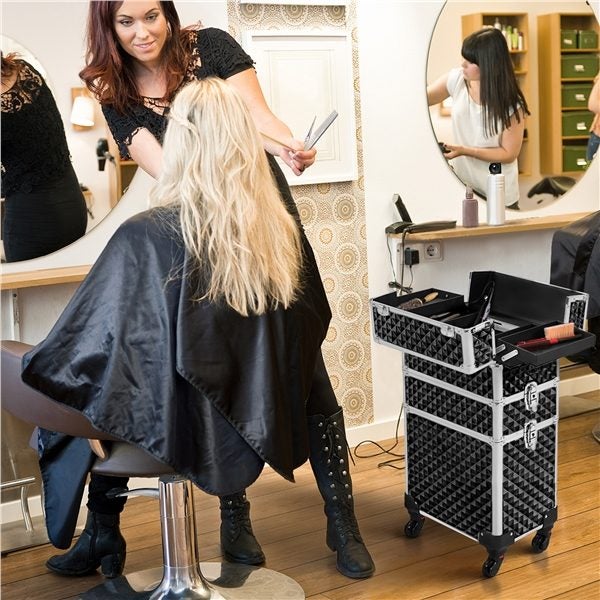 Makeup Case Portable Cosmetic Trolley Carousel 1