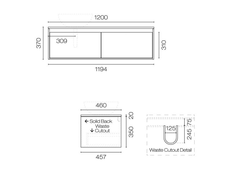 Prava Opaco 1200 2 Drawer Vanity Left Basin in Grey Pearl *Ex-Display* Was $2399 Carousel 6