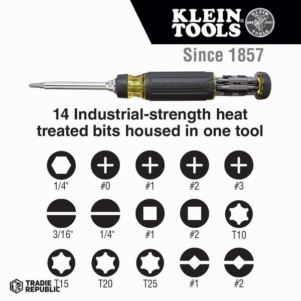 Klein 15-in-1 Multi-Bit Ratcheting Screwdriver Carousel 2