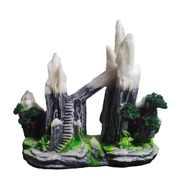 Aquarium Snow Mountain View with Step and Rock Cave Fish Tank Decor Carousel 1