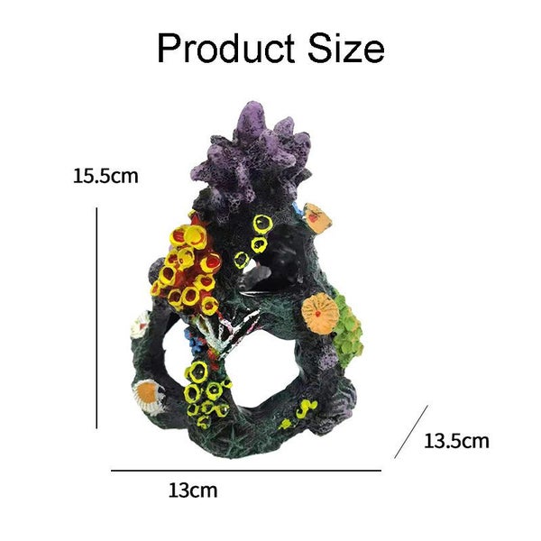 Coral Aquarium Reef Decoration Mountain Cave Betta Fish Sleep Rest Carousel 2