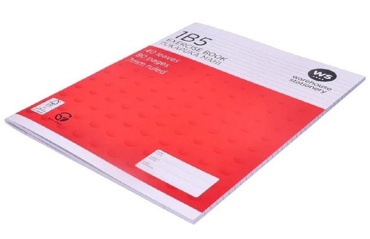 Exercise Book 1B5 7mm Ruled 40 Leaf Red Carousel 2