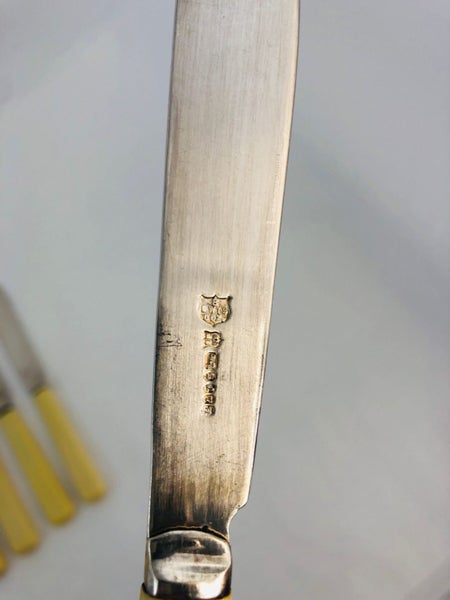 B & JS LTD - Silver Plate Bone Handle Fish Knives & Forks (21309)63617456018819113