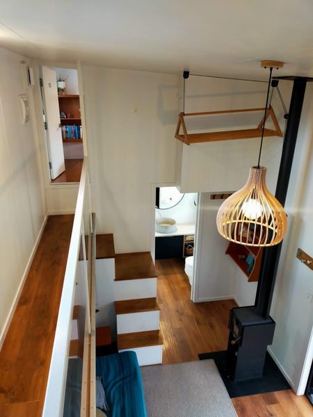 Fully Off-Grid Modern Double Loft Tiny House and Enclosed Deck + Solar Carousel 18