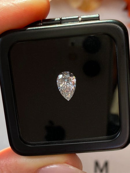 $1 RES ~ $1386 Buy Now * 1.08ct Diamond Pear Cut Carousel 11