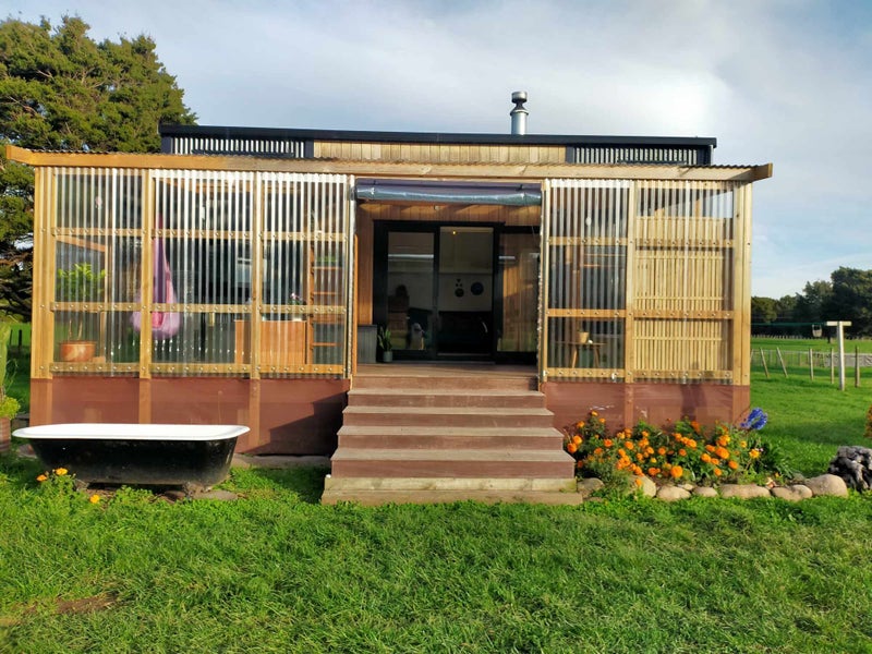 Fully Off-Grid Modern Double Loft Tiny House and Enclosed Deck + Solar Carousel 1