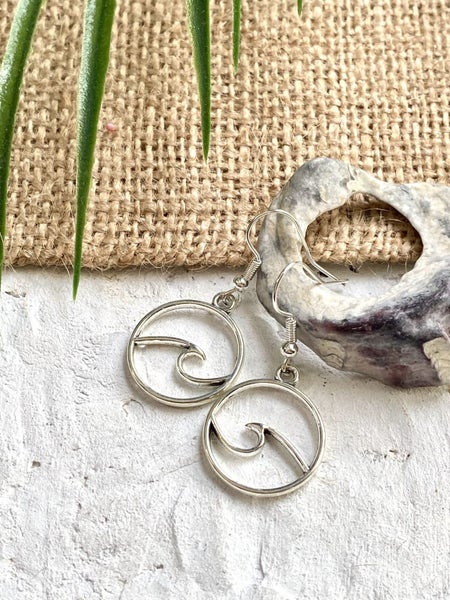 Surfer Style Beach Wave Pendant Earrings Carousel 1