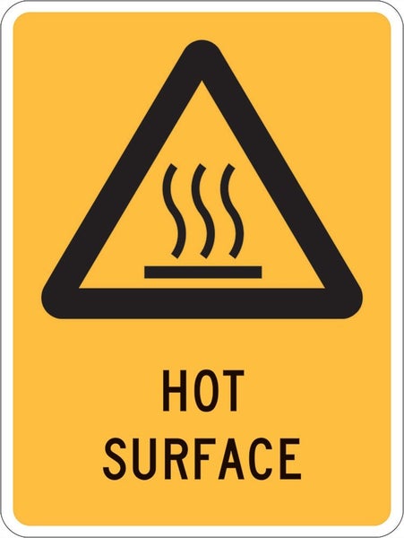 Warning Sign | Hot Surface W300mm x H450mm (Single Sided) - Standard Carousel 1