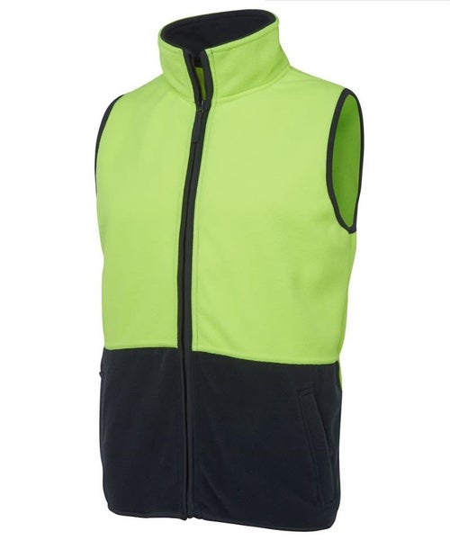 JB's Wear, Hi Vis Polar Vest, 6HVPV - Orange/Navy (Size: 4XL) Carousel 1