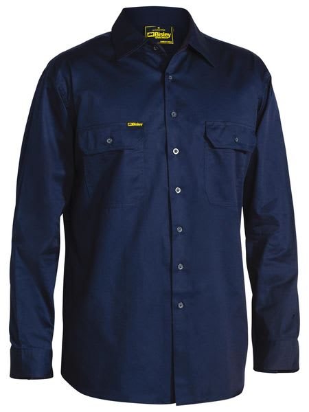 Bisley Lightweight Long Sleeve Shirt BS6893 - Navy (Size: XL) Carousel 1