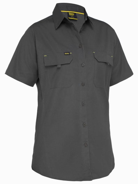 Bisley, Women's X Airflow Ripstop Shirt - Charcoal (Size: 14) Carousel 1