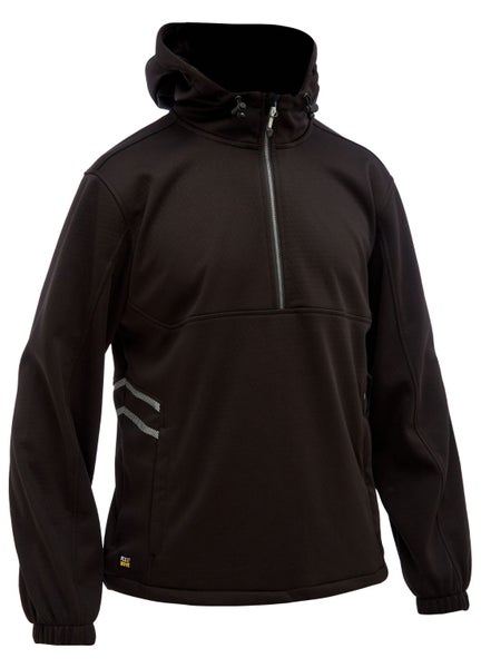 Bisley, FLX & MOVE Liquid Repellent Fleece Hoodie - Black (Size: L) Carousel 1