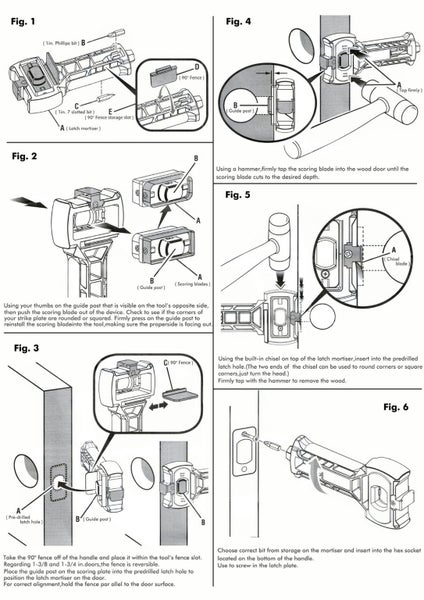 Door Latch Kit with Chisel Tool for Lock Installation Carousel 7