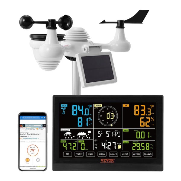 7-In-1 Wi-Fi Weather Station 7.5 In Color Display Home Weather Station Indoor... Carousel 1