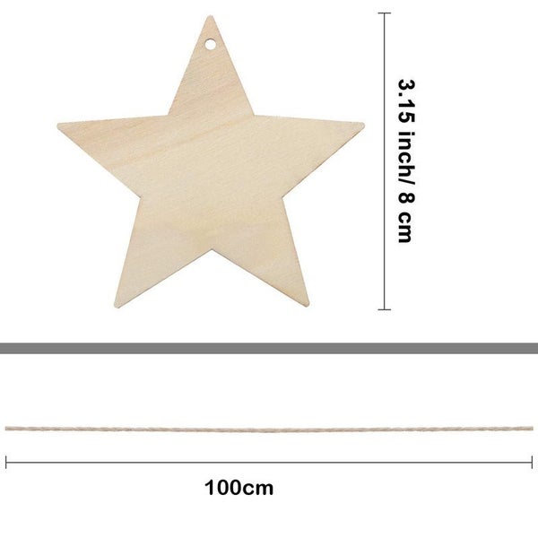 20pcs Wooden Star Blanke Disc DIY Craft Carousel 1