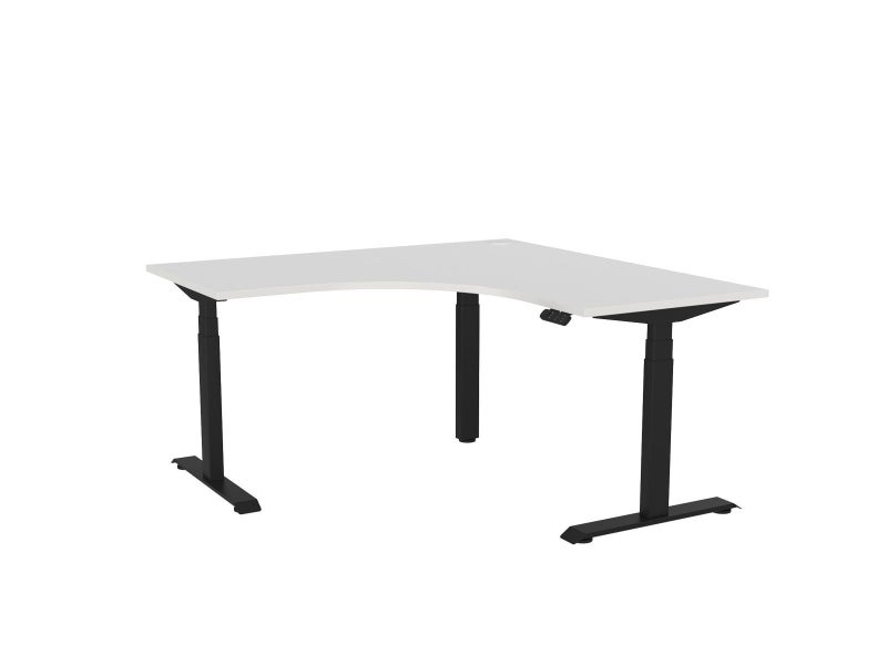 Knight's Haven 1500mm x 700mm 90o Electric Height Adjustable Workstation, Bla... Carousel 1