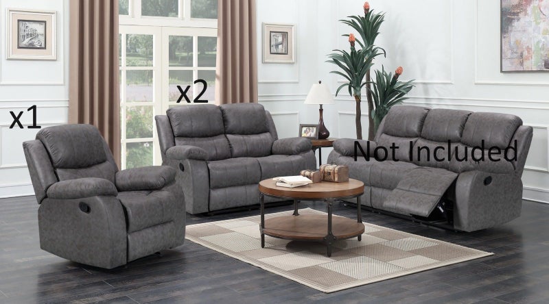 Brooklyn 2+2+1 Lounge Recliner Suite Set (5 x Reclining Chairs) Carousel 1
