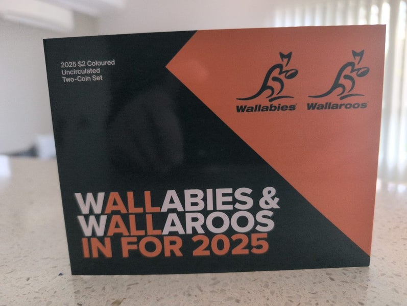 2025 Wallabies/Wallaroos $2 coins - NEW for 2025 TWO COIN SET Carousel 1