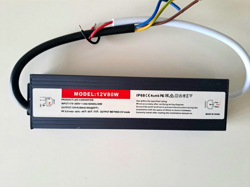 12vdc 80W LED power supply - IP68 waterproof Carousel 1
